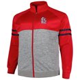 thumbnail image 2 of Men's Red/Heather Gray St. Louis Cardinals Big & Tall Raglan Full-Zip Track Jacket, 2 of 3