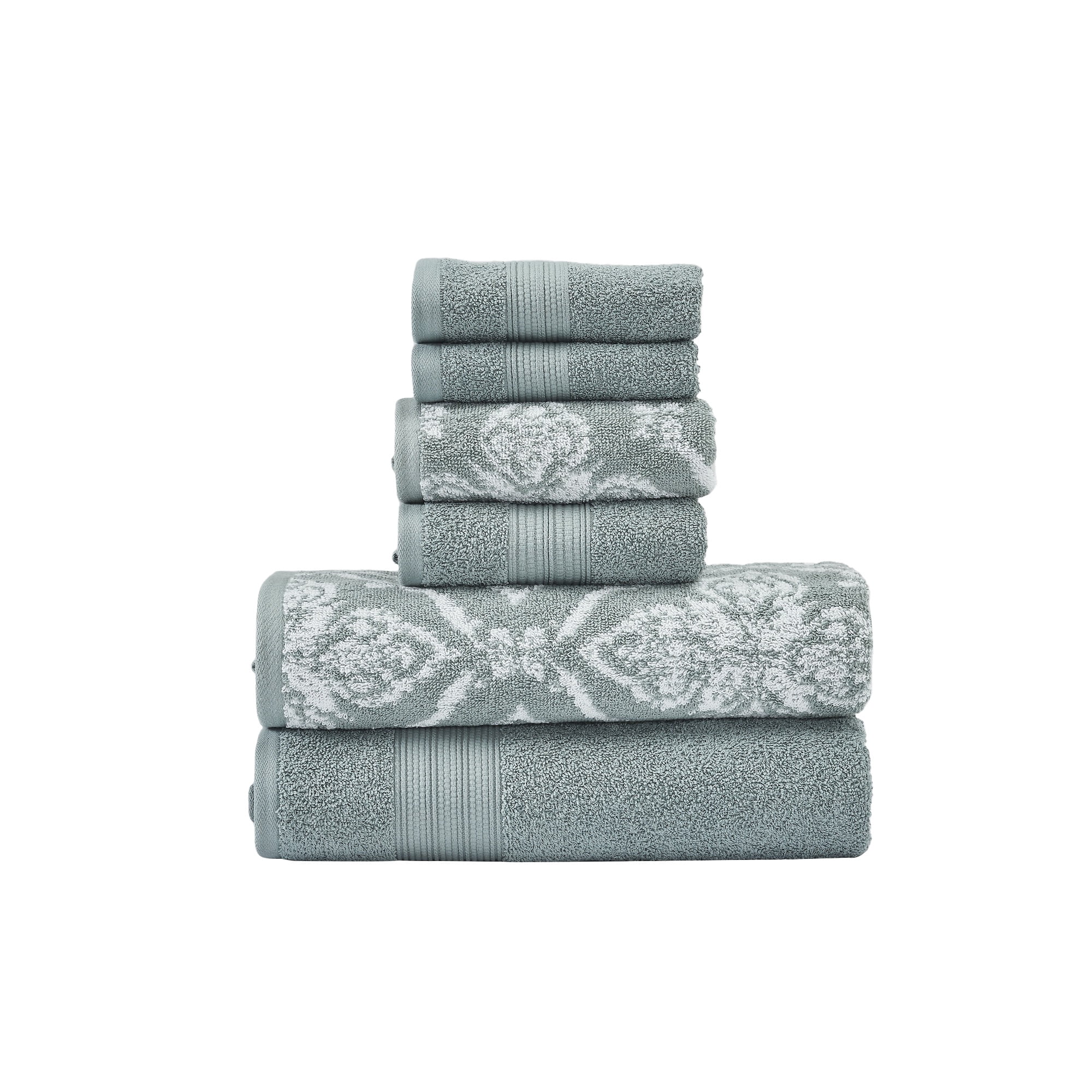 Modern Threads Amaris 6-Piece Adult Cotton Bath Towel Set, Amaris, Ivy