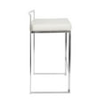 thumbnail image 3 of Heavenly Collection White PU Stool, White Bar Stool, White PU Bar Stool, PU Bar Stool with Chrome Finish, White Stool with Stainless Steel Frame, Low Back PU Bar Stool, Kitchen Stool, Island Stool, In, 3 of 8