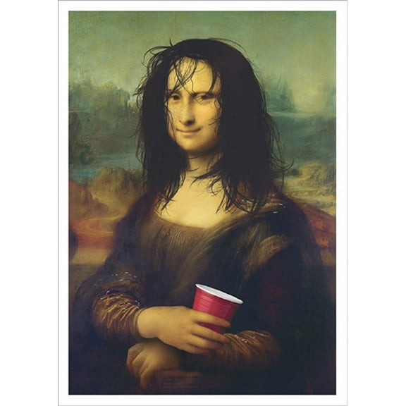 RSVP Mona Lisa with Messy Hair Funny / Humorous Birthday Card