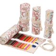 thumbnail image 1 of 1Pack 36/48/72 Slots Colored Pencil Wrap Pencils Roll Holder Coloring Pencils Organizer Holder Colored Pen Paint Brush Storage Pouch Portable for Artist Student (Iron Tower, 48 Slots), 1 of 6