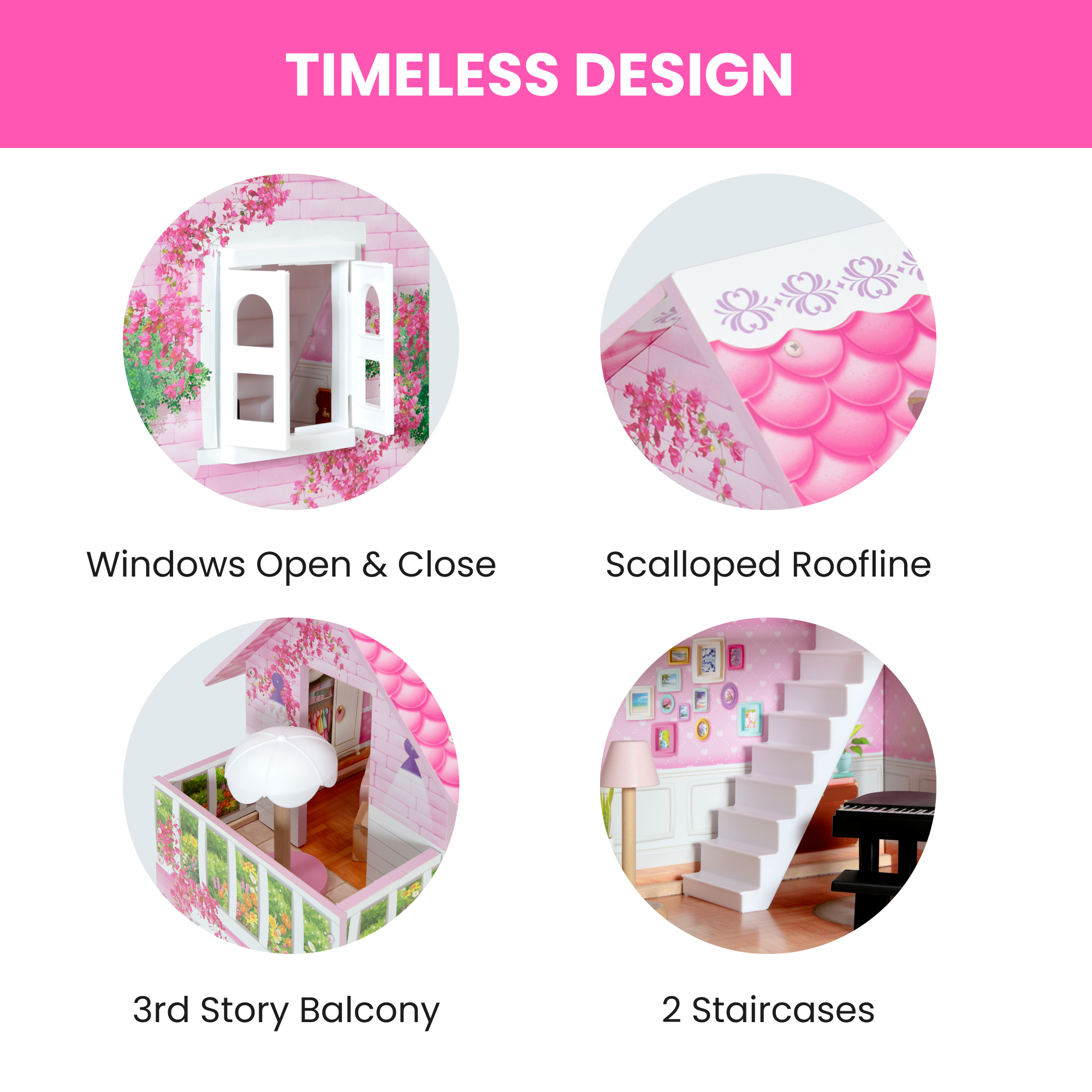 Delta Children Little Gem Wooden Dollhouse, 3 Story photo 7