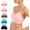 Pink+Peach+Gray+Sky Blue+Black, variant on Seamless Womens Bra Wireless Racerback Bralette, Brights, M, 5 Pack