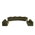 thumbnail image 4 of Newest 8-Seat Curved Symmetrical Modular Chenille Sectional Sofa with 8 Pillows and No Assembly,Green, 4 of 6