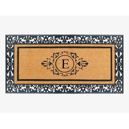 A1HC Natural Coir Monogrammed Door Mat for Front Door, 30X60, Heavy Duty Welcome Doormat, Anti-Shed Treated Durable Doormat for Outdoor Entrance, Low Profile, Long Lasting Front Porch Entry Rug