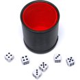 thumbnail image 2 of Dados de cuero sintético con interior de terciopelo, silenciosos, para juegos de mesa de mentirosos, dados Farkle Yahtzee, 2 of 4