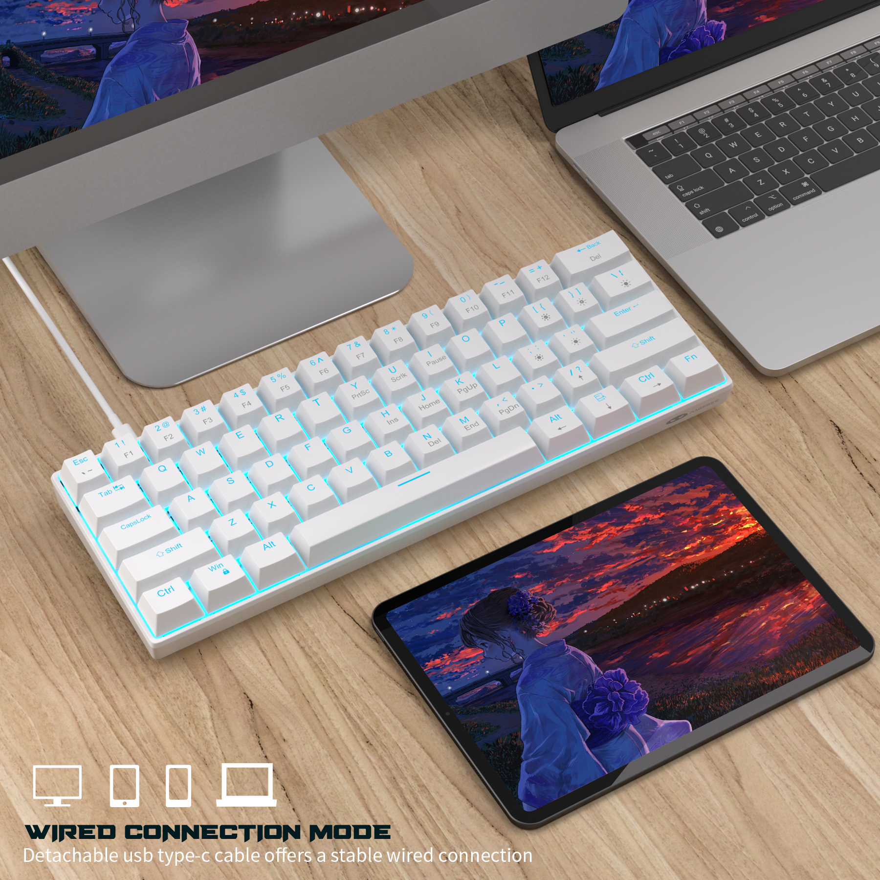 MageGee 60% Mechanical Gaming Keyboard White photo 6