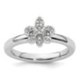 thumbnail image 5 of Auriga Fine Jewelry 925 Sterling Silver Fleur De Lis Diamond Ring for Women Size 7, 5 of 6
