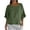 *1-Army Green, variant on Women's and Women's Plus Cotton-Linen Top,Ladies Lightweight 3/4 Sleeve Crew Neck Blouse,Summer Ruffle Hem Shirt for Women,Beige,S-2XL