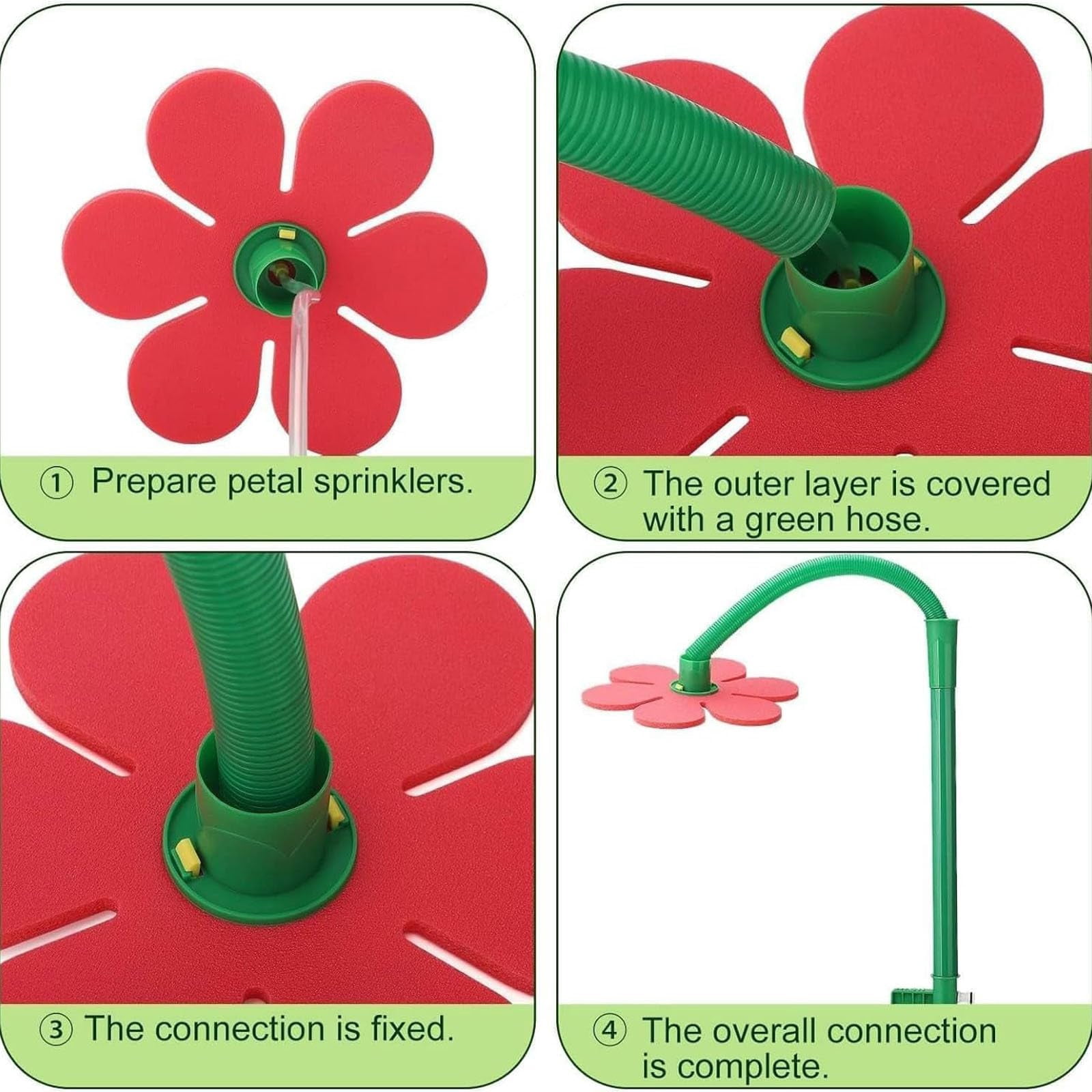 Flower Sprinkler for Lawn & Garden – Rotating Sprinkler for Yard Watering(Red)