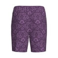 thumbnail image 4 of Rocae Retro Florals Purple for Men's Soft Sleep Pajama Shorts, Waistband and Pockets, 4 of 9