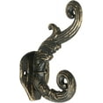 thumbnail image 3 of Mascot Hardware Antique Brass Floral Scroll Hat & Coat Hook - Pack of 10, 3 of 10
