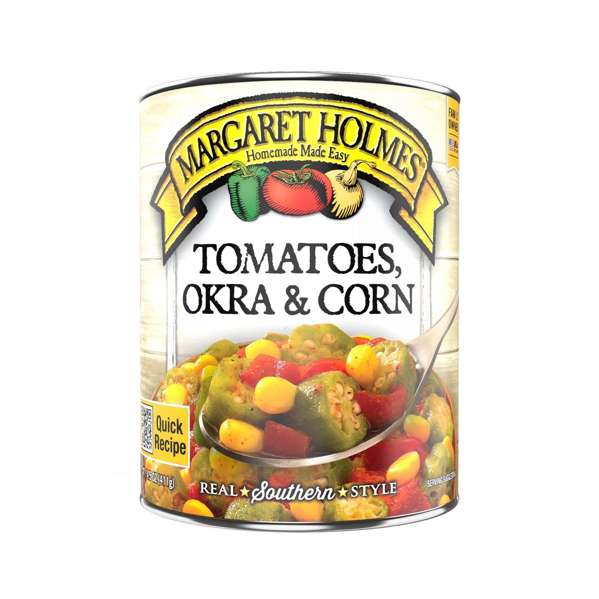Margaret Holmes Canned Tomatoes, Okra and Corn, 14.5 oz