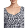 thumbnail image 3 of Terra & Sky Women's Plus Size Cotton Gingham Top, 3 of 5