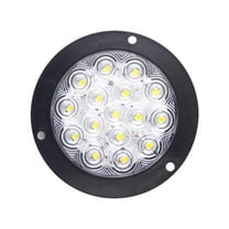 SHANGYU Round Led Trailer Tail Lights Red, 16 LED Led Stop Turn Brake Tail Lights Flush Mount for Trucks RV, 2 Wires Pigtails