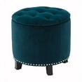 thumbnail image 1 of Denver Round Fabric Storage Ottoman (Vert), 1 of 4