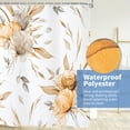 thumbnail image 4 of Dznils Brown Floral Shower Curtain Sets with Rugs, 16pc Watercolor Bathroom Curtains Set, 72" x 72", 4 of 9