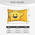 thumbnail image 4 of Naloa Happy Cartoon Star Pillowcase, Throw Pillowcase, Wrinkle-Free, Stain-Resistant with Hidden Zipper for Bedroom Sofa-16"x24", 4 of 6