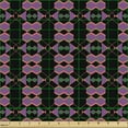 thumbnail image 2 of Ambesonne Psychedelic Fabric by the Yard Upholstery, Asian Bohemian Shapes, 1 Yard, Violet Hunter Green Coral, 2 of 5