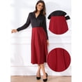 thumbnail image 2 of DARING DIVA Women's High Waist Satin Flared A Line Midi Skirts XS Red, 2 of 6