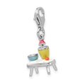 thumbnail image 3 of Auriga 925 Sterling Silver 3-D Enameled Table and Bowls Charm for Women (L - 18mm, W - 12mm), 3 of 7