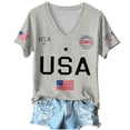 thumbnail image 3 of DHFJKG 4Th Of July Shirts For Women V Neck Short Sleeve Letter Graphic Tees 1776-2026 250Th Anniversary USA T Shirt Top, 3 of 3