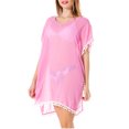 thumbnail image 2 of Women's Chiffon Swimsuit Cover Up Beachwear Pom Pom Kaftan, 2 of 5