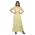 thumbnail image 1 of Moomaya Robe Longue Maxi Imprimée à Col Rond, Manches 3/4, avec Taille à Cordon, 1 of 3