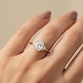 thumbnail image 2 of Jewelerix 10K Yellow Gold Vermeil Valentine Day Ring Luxury Oval Cut Engagement Ring Handmade Moissanite Side Stone Women Bridal Gift Jewelry, 2 of 5