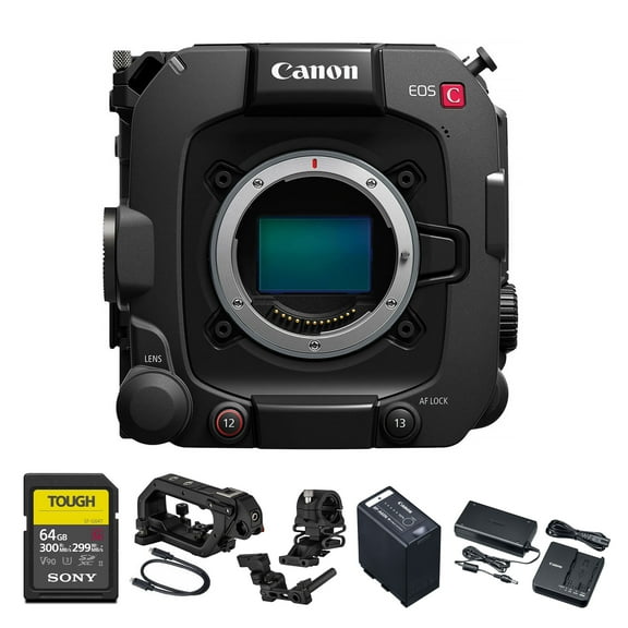 Canon EOS C400 Cinema Camera – Full-Frame 6K RF Mount Cinema Camera with BSI Sensor, 6K RAW, Dual Pixel CMOS AF & Pro Connectivity (6388C002)   64GB Memory Card