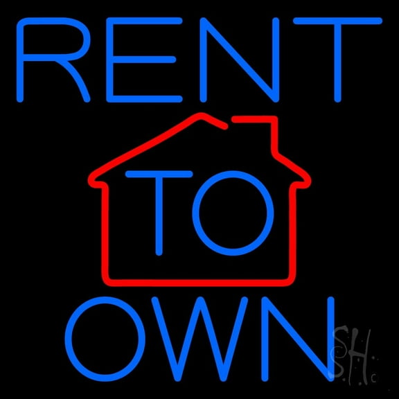 Rent To Own 3 LED Neon Sign 16 x 16 - inches, Black Square Cut Acrylic Backing, with Dimmer - Bright and Premium built indoor LED Neon Sign for office, and stroefront