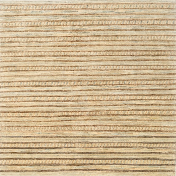 Ahgly Company Indoor Square Contemporary Brown Gold Solid Area Rugs, 7' Square
