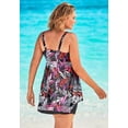 thumbnail image 2 of Swim 365 Women's Plus Size Longer-Length Handkerchief Hem Tankini Top, 2 of 6