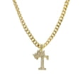 thumbnail image 5 of Unique Fashion 21 Hip Hop Stone Filled Initial T Pendant 9 mm 18 inches Cuban Chain Necklace, 5 of 5