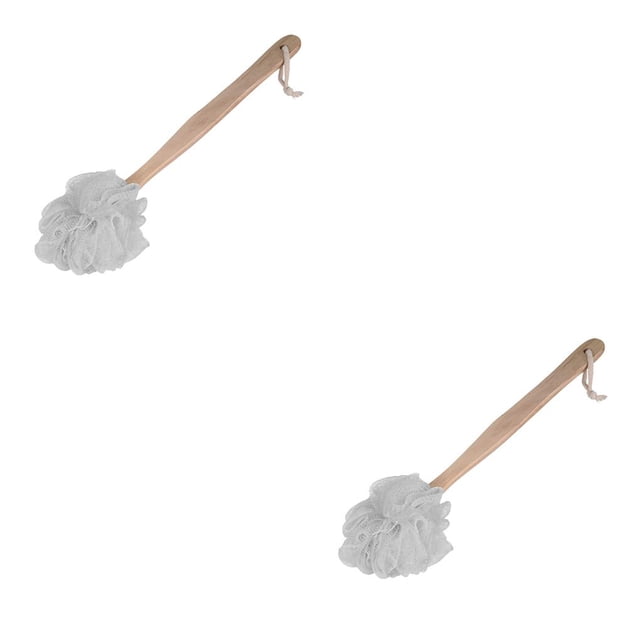 Bewildely Back Scrubber Exfoliating Shower Body Brush Esponja para fregar Bola con mango largo de madera Type3 NO3