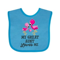 Inktastic My Great Aunt Loves Me with Two Flamingos Boys or Girls Baby Bib