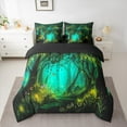 thumbnail image 2 of Manfei Teens Mystic Jungle Tree Bedding Comforter Set 7pcs, Glitter Butterfly Animal King Bedding Sets, Dreamy Fairy Tale Reversible Bed Sheets, Ultra Soft Bedroom Decor, 2 of 7