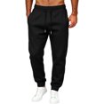 thumbnail image 2 of WULMLEO Men's Tapered Jogger Sweatpants Drawstring Waist with Pockets Cotton Athletic Lounge Pants Black L, 2 of 9
