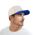 thumbnail image 4 of TOPTIE 5 Panel Trucker Cap Snapback Mid Profile Cotton Sun Hat Adult-Royal Blue Beige, 4 of 8