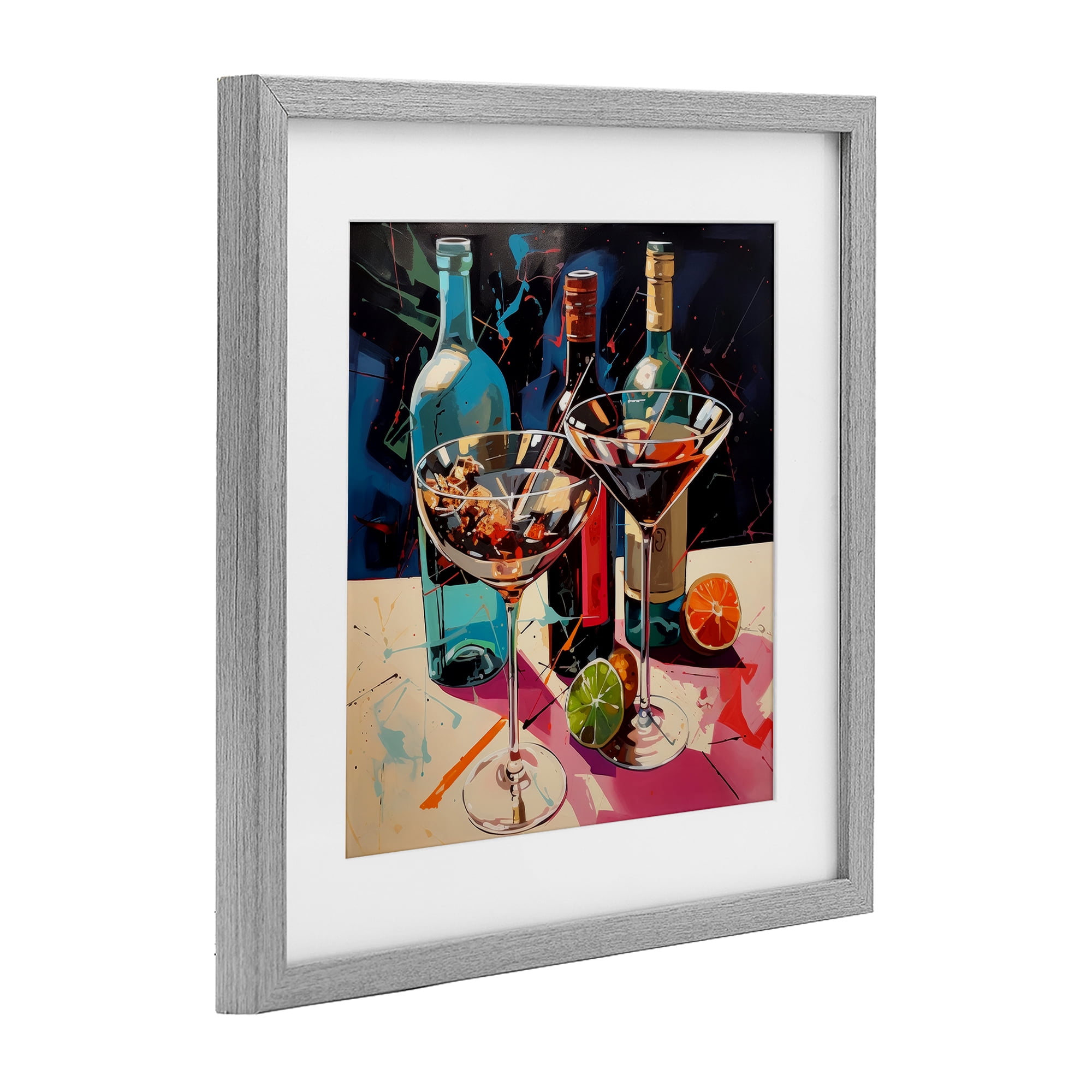 Stupell Industries Artsy Cocktails of Every Sip Gray Framed Print Under Glass, design by Lazar Studio