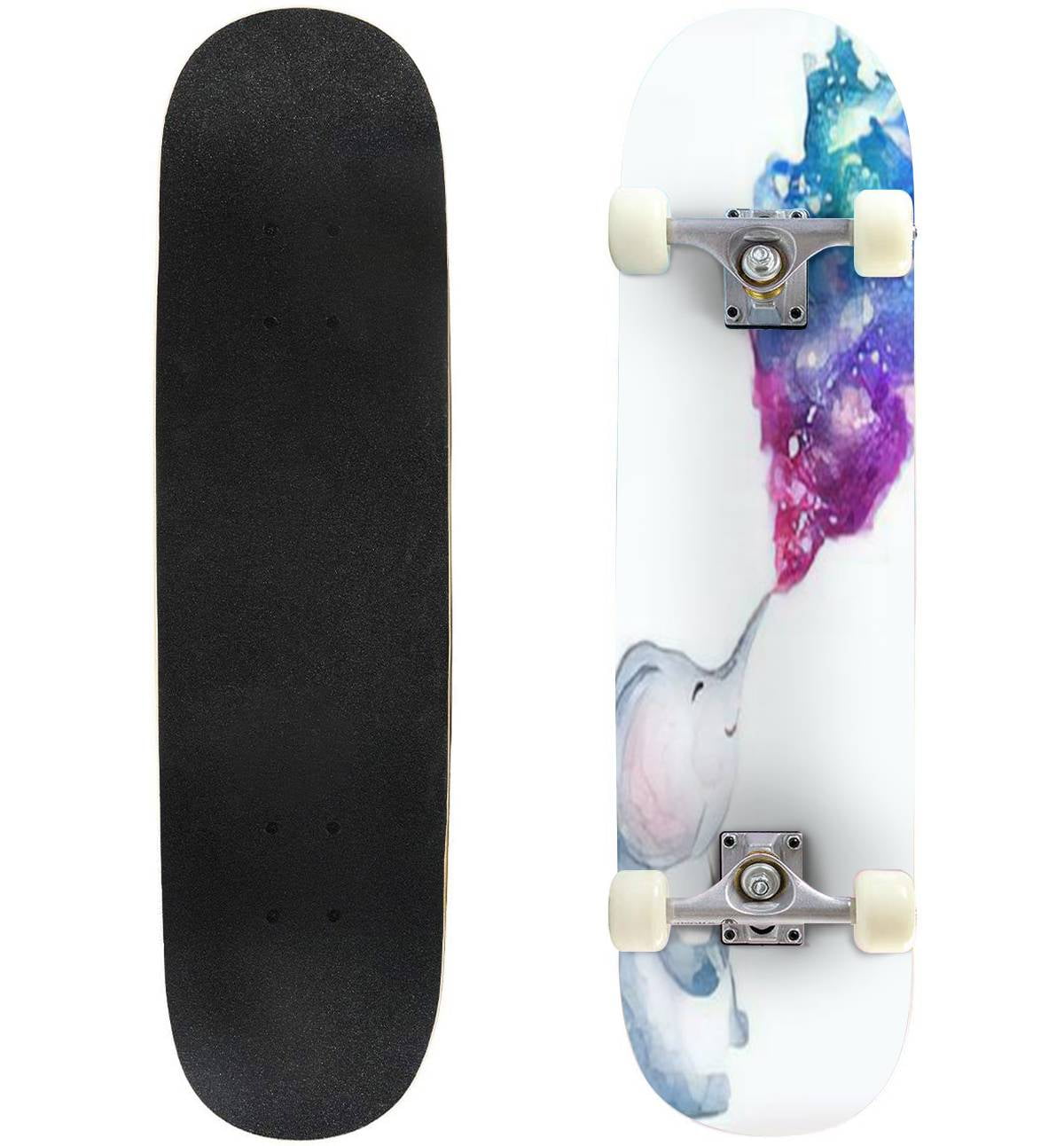 Hand drawn watercolor elephant blowing galaxy backround Outdoor