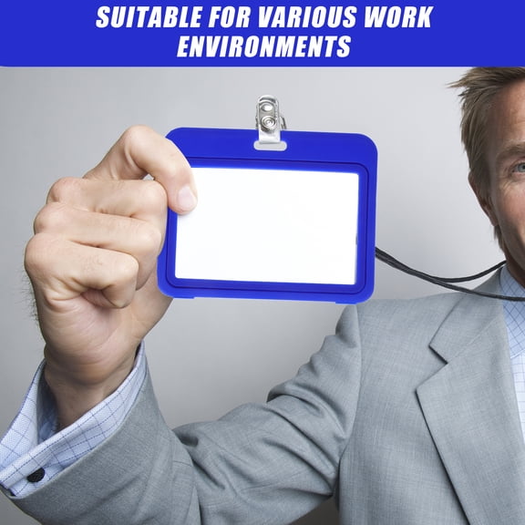 NIAIZEK 12pcs Double Sided Plastic Badge Holders with Design for Easy ID Display, Color