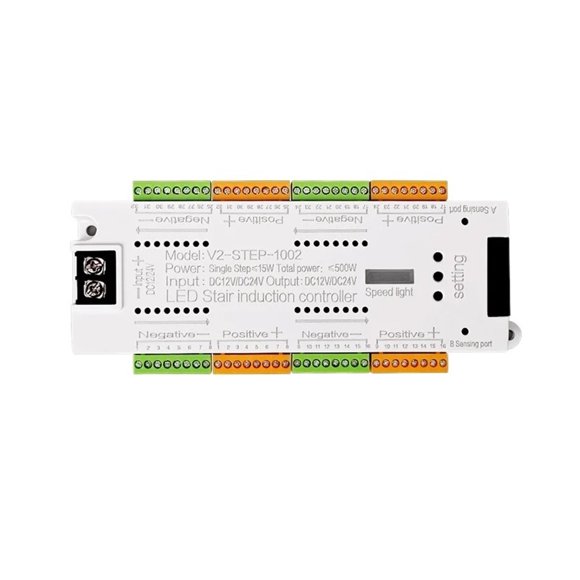 V2 Stair LED Motion Sensor Controller 32 Channels Indoor Stairway PIR Night Light Dimmer DC 12V 24V For Stairs