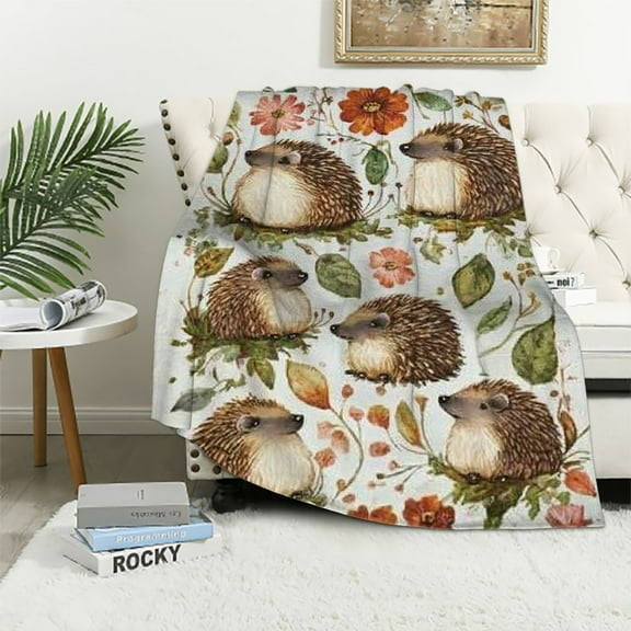 BCIIG Hedgehog Blanket Gift for Girls Boys, Throw Blanket Gift for Kids Super Cozy Lightweight l Throws Blankets for Bed Sofa Couch 40x50in