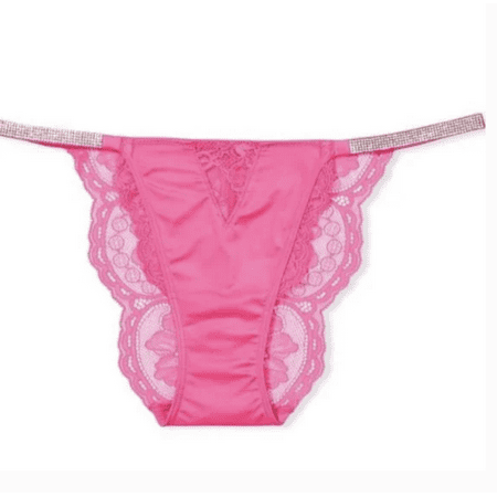 Victoria s Secret VERY SEXY Bombshell Shine Strap Thong Panty Crystal Band Underwear XL