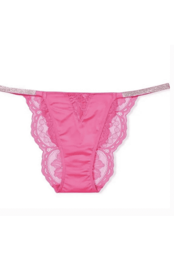 VERY SEXY Bombshell Shine Strap Thong Panty Crystal Band Underwear XL