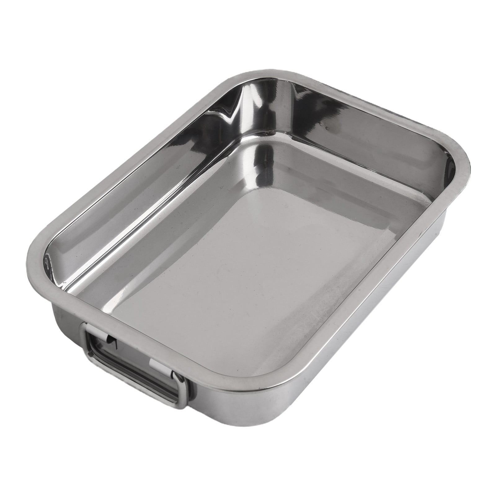 Plat à Rôtir En Acier Inoxydable Avec Poignées, Plat à Rôtir Et Gril, Facile à Nettoyer, Grande Grille (42 X 32 X 6,5 Cm