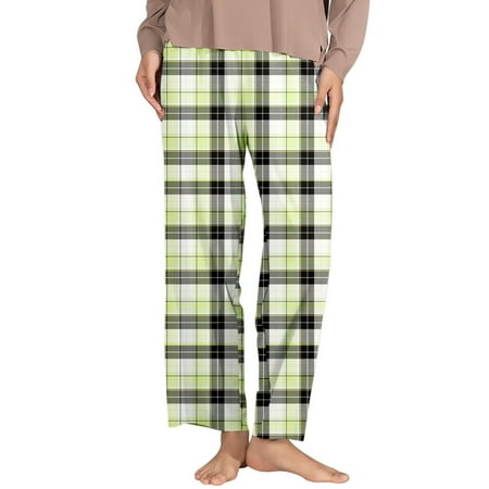 

PEASKJP Pajama Pants Women High Waist Casual Wide Leg Long Palazzo Pants Trousers Comfy Work Dress Pants Green