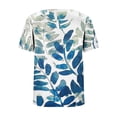 thumbnail image 6 of Enjoytime Womens Tops Trendy Vintage Printed V-Neck Short Sleeve Shirts Summer Spring Fashion 2026 Business Casual Blouses Light Blue L, 6 of 6