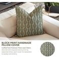 thumbnail image 2 of Hand block print Thick linen pillow cover by Fabdivine, boho home décor, 16"X16",Lotus, 2 of 6